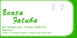 beata faluba business card